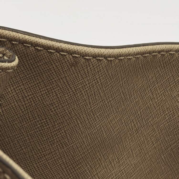 Pre Owned Michael Kors Hamilton North South Large Beige Leather Tote