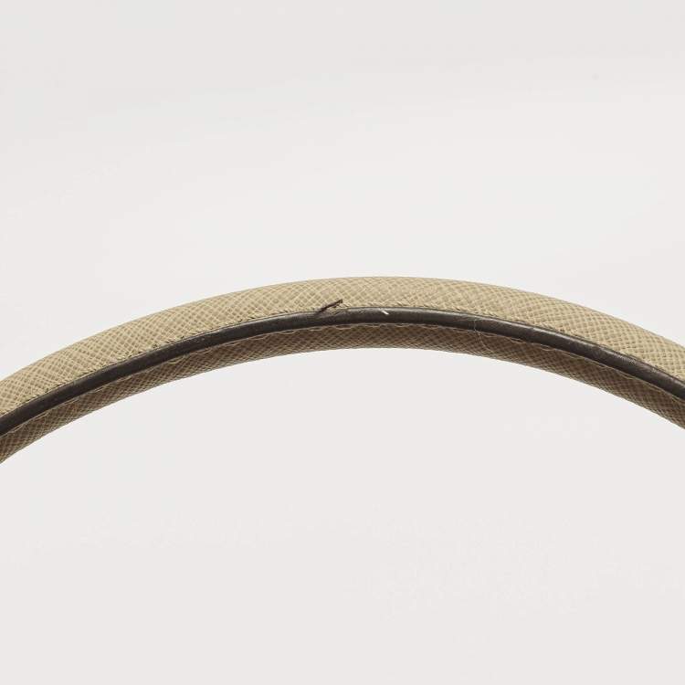 Pre Owned Michael Kors Hamilton North South Large Beige Leather Tote