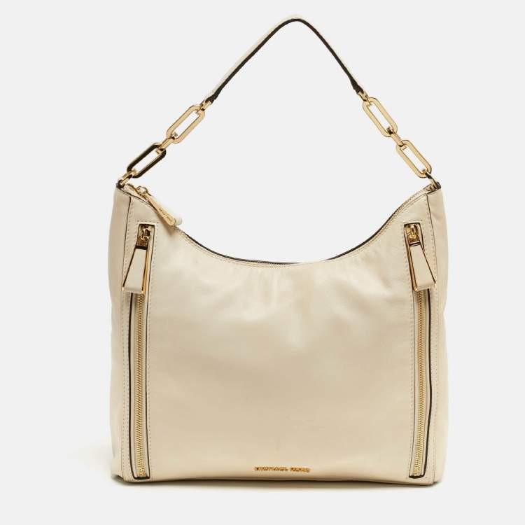 Pre Owned Michael Kors Matilda Ivory Leather Shoulder Bag