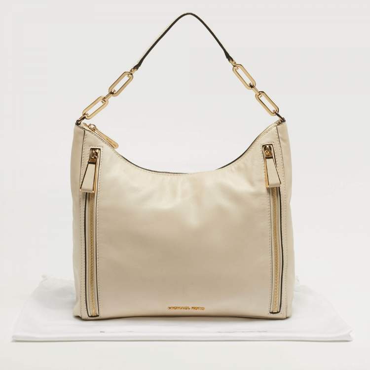 Pre Owned Michael Kors Matilda Ivory Leather Shoulder Bag