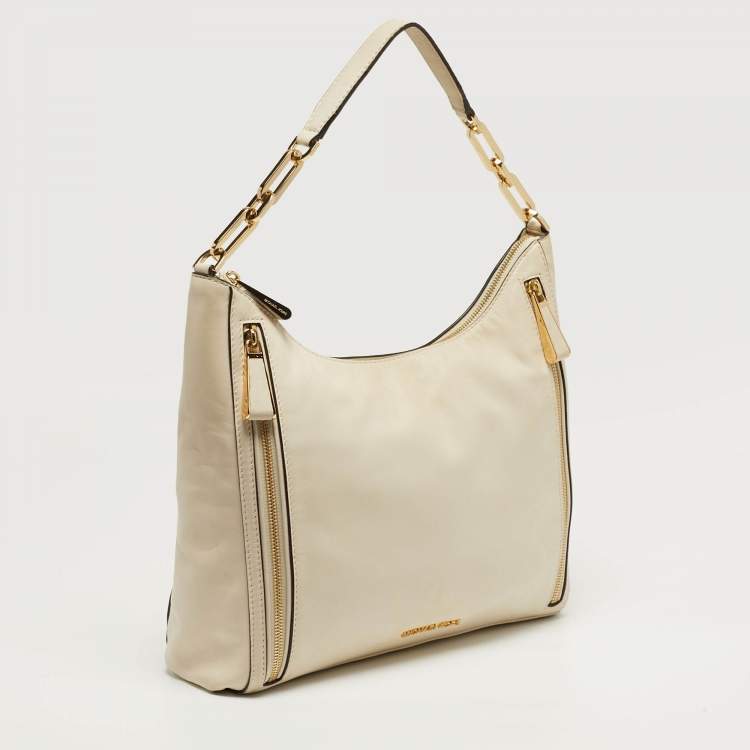 Pre Owned Michael Kors Matilda Ivory Leather Shoulder Bag
