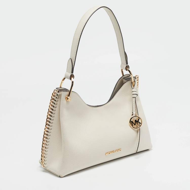 Pre Owned Michael Kors Joan Medium Off White Leather Shoulder Bag
