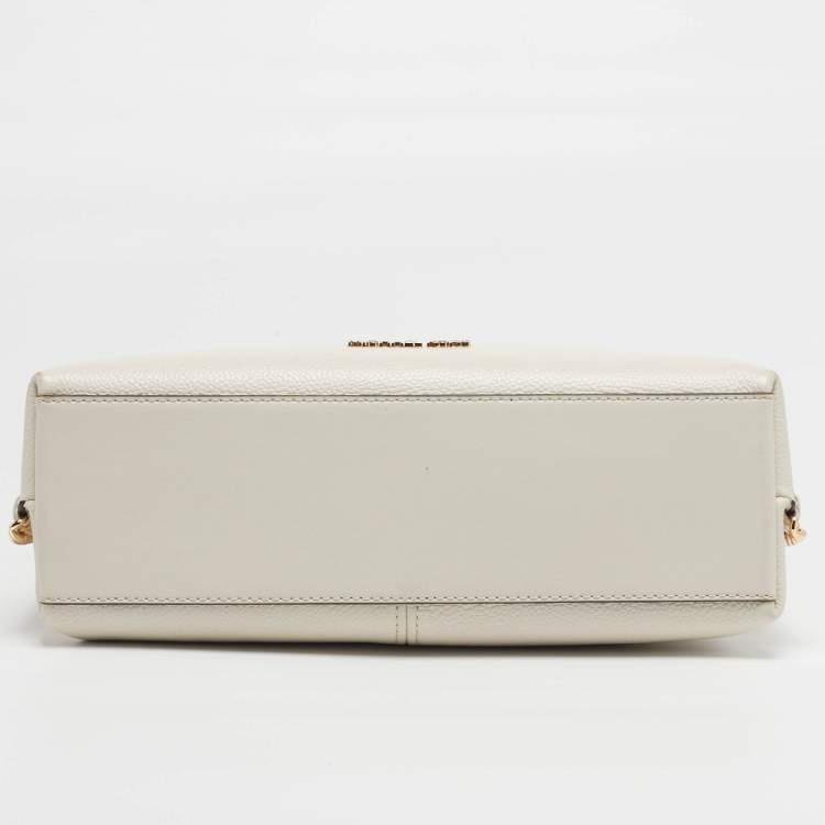 Pre Owned Michael Kors Joan Medium Off White Leather Shoulder Bag