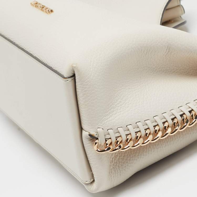 Pre Owned Michael Kors Joan Medium Off White Leather Shoulder Bag