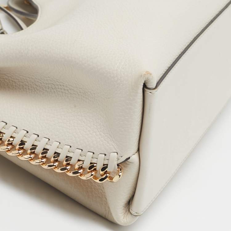 Pre Owned Michael Kors Joan Medium Off White Leather Shoulder Bag