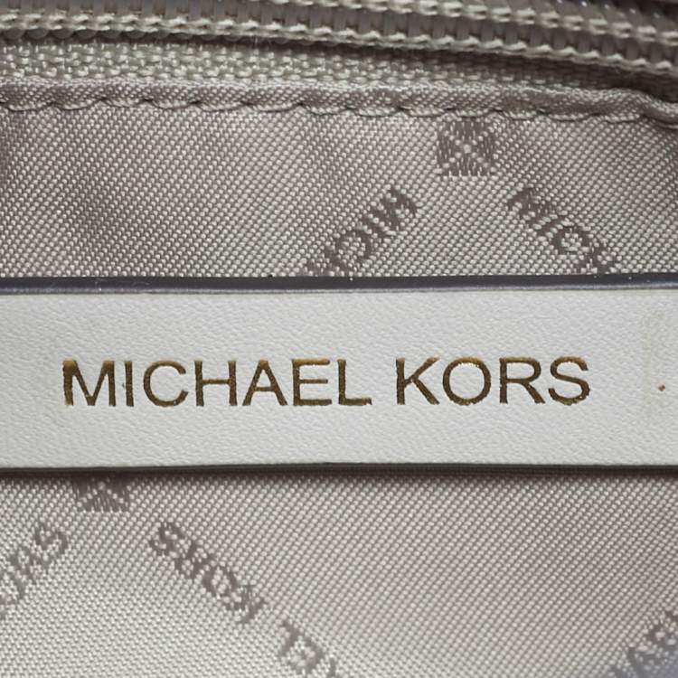 Pre Owned Michael Kors Joan Medium Off White Leather Shoulder Bag