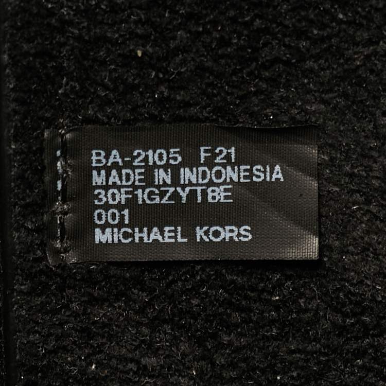 Pre Owned Michael Kors Izzy Black Croc Embossed Leather Tote