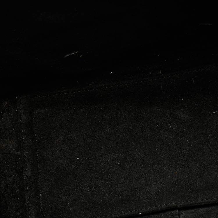 Pre Owned Michael Kors Izzy Black Croc Embossed Leather Tote