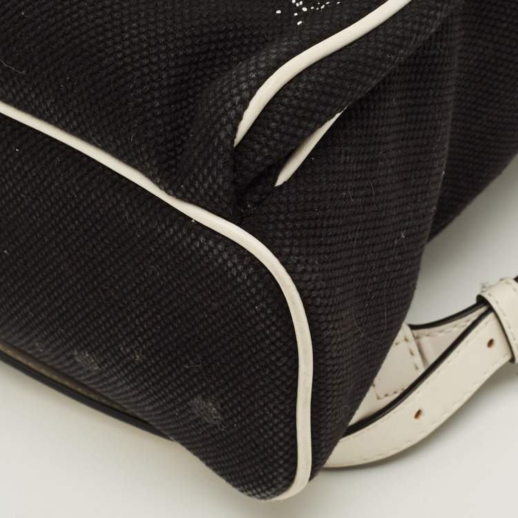 Pre Owned Michael Kors Abbey Small Black/White Canvas Graffiti Backpack