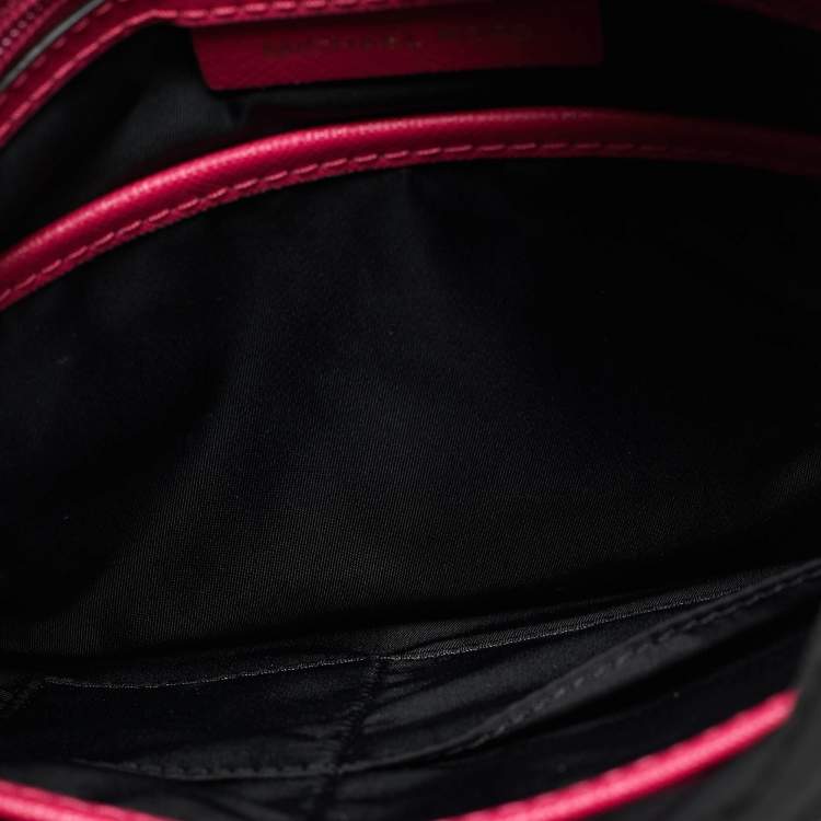 مملوكة مسبقًا Michael Kors Kelsey Large Black/Fuchsia Nylon Crossbody Bag