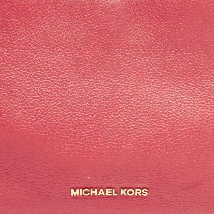 Pre Owned Michael Kors Jet Set Chain Coral Pink Leather Shoulder Bag