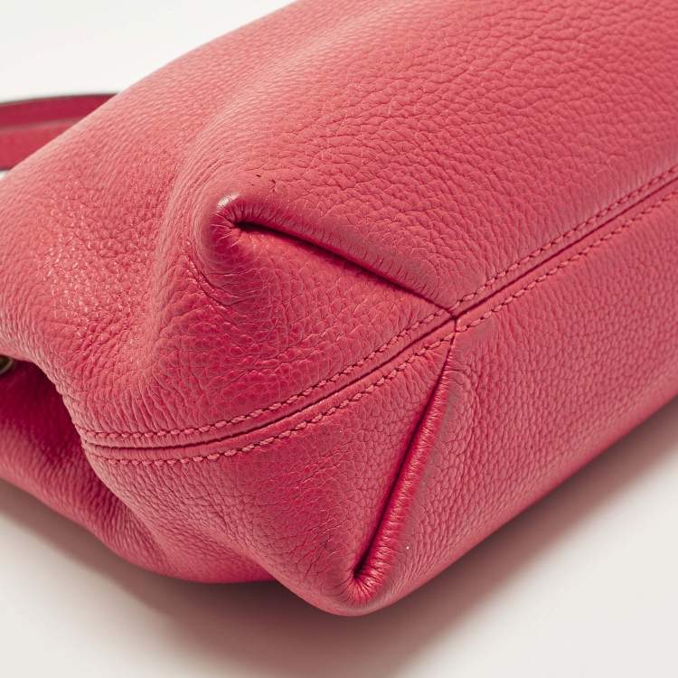 Pre Owned Michael Kors Jet Set Chain Coral Pink Leather Shoulder Bag