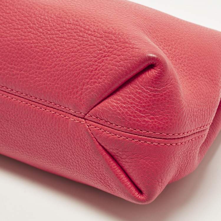 Pre Owned Michael Kors Jet Set Chain Coral Pink Leather Shoulder Bag