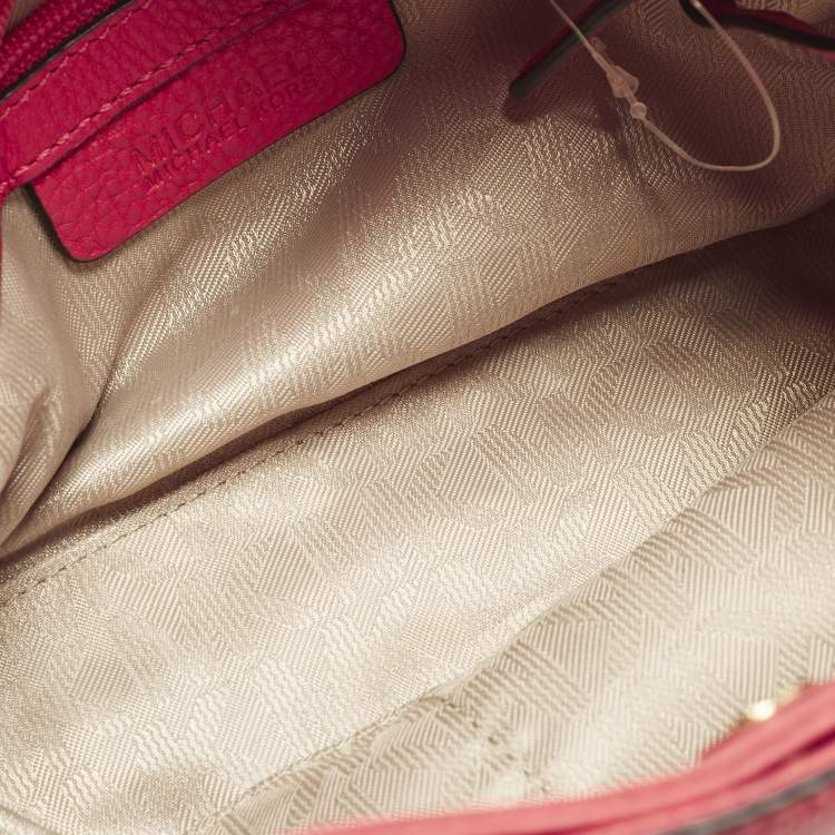 Pre Owned Michael Kors Jet Set Chain Coral Pink Leather Shoulder Bag