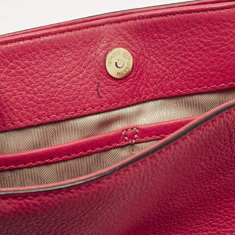 Pre Owned Michael Kors Jet Set Chain Coral Pink Leather Shoulder Bag