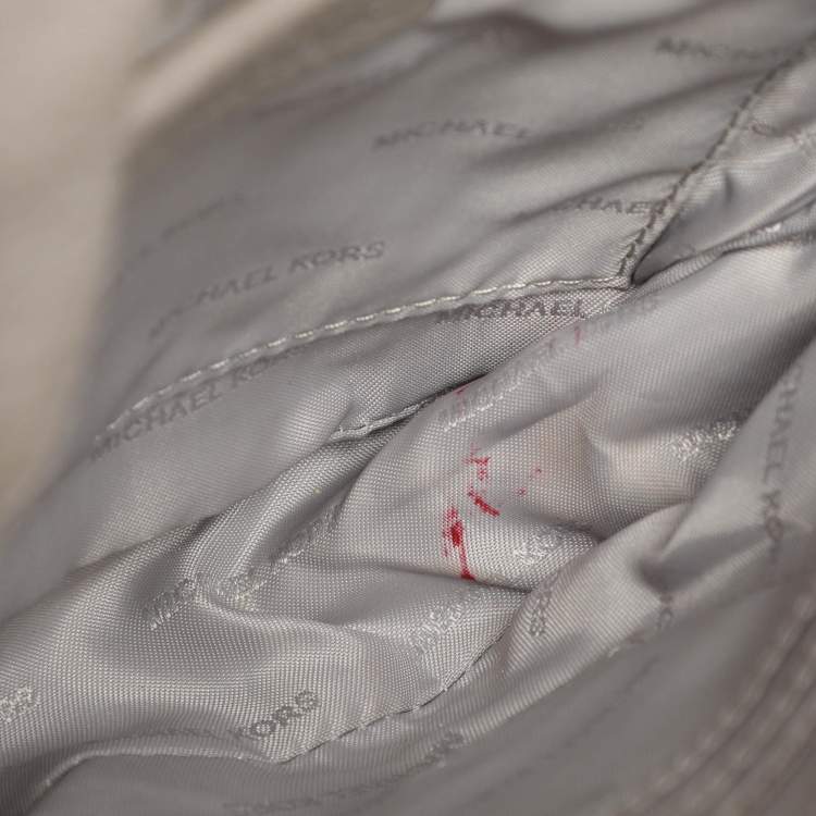 Pre Owned Michael Kors Mott Grey Leather Crossbody Bag