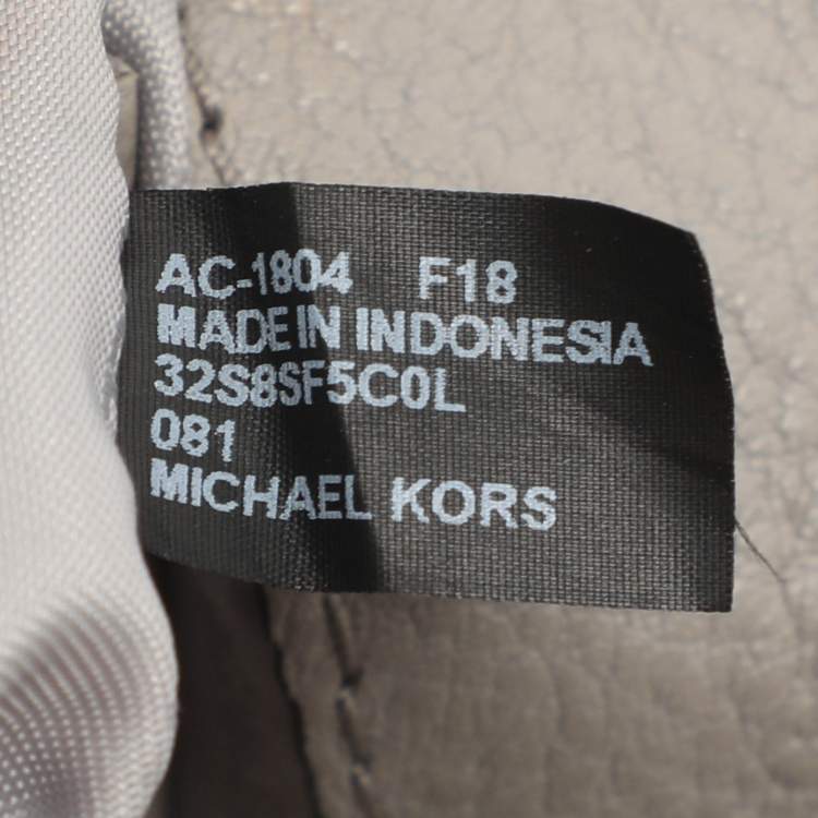 Pre Owned Michael Kors Mott Grey Leather Crossbody Bag