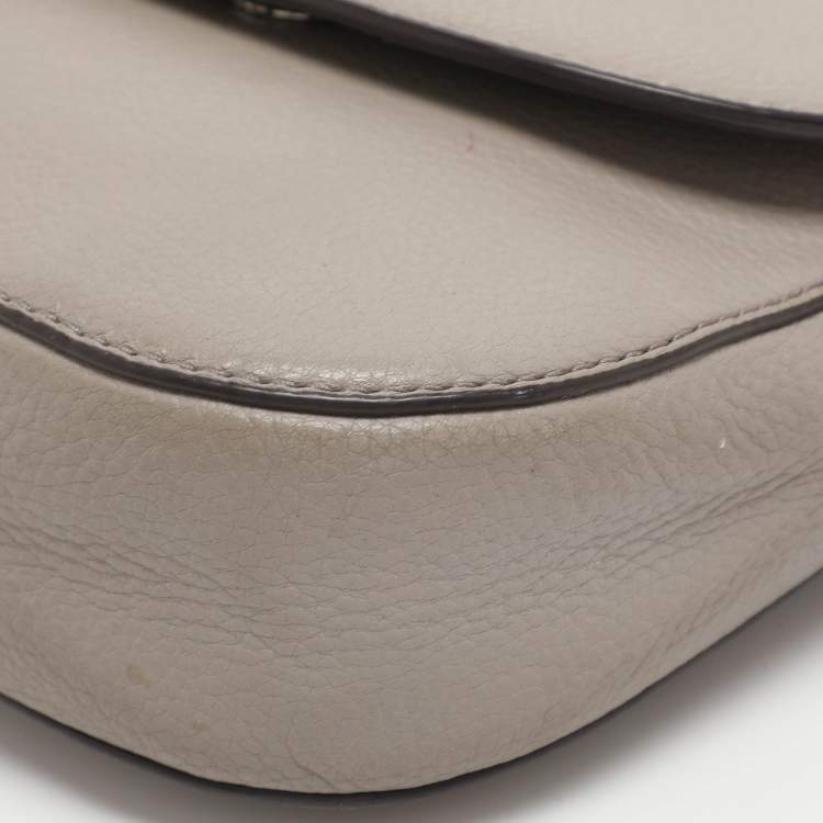 Pre Owned Michael Kors Mott Grey Leather Crossbody Bag