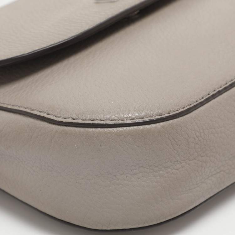 Pre Owned Michael Kors Mott Grey Leather Crossbody Bag