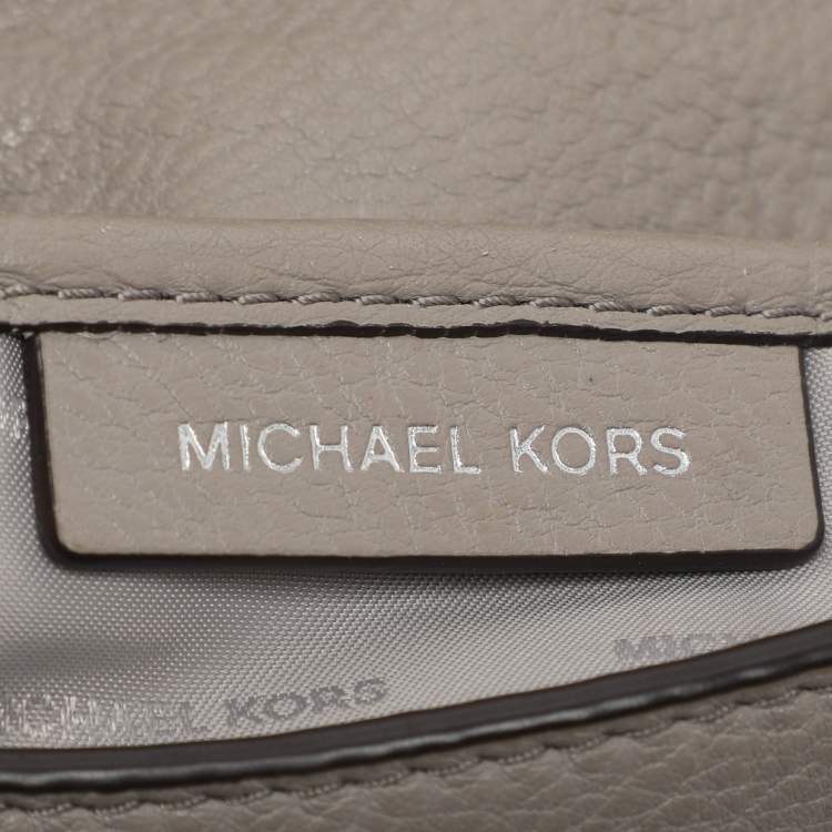 Pre Owned Michael Kors Mott Grey Leather Crossbody Bag