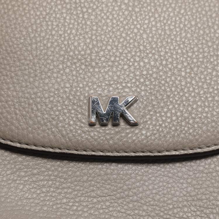 Pre Owned Michael Kors Mott Grey Leather Crossbody Bag