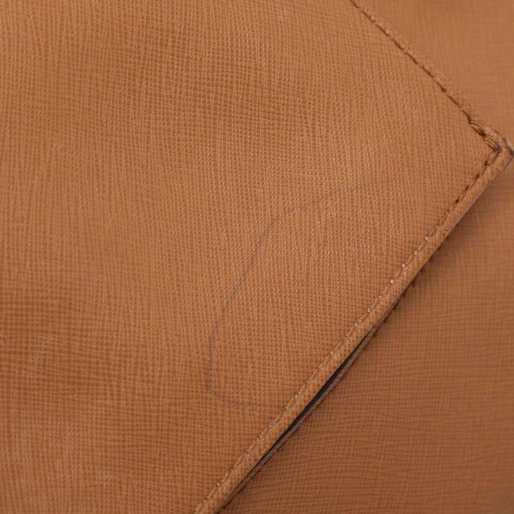 Pre Owned Michael Kors Jet Set Brown Saffiano Leather Snap Pocket Tote