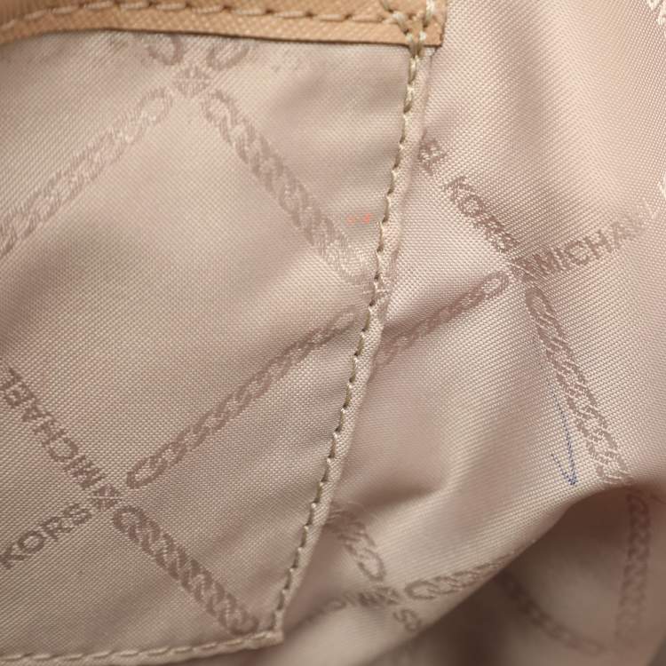 Pre Owned Michael Kors Sullivan Small Beige/Brown Saffiano Leather Tote