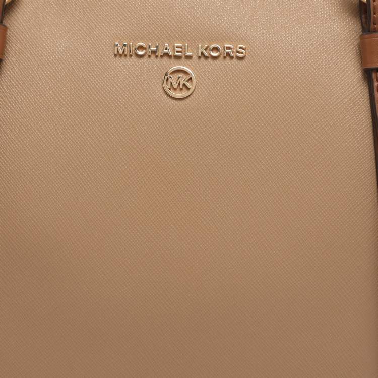 Pre Owned Michael Kors Sullivan Small Beige/Brown Saffiano Leather Tote