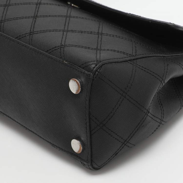 Pre Owned Michael Kors Ava Medium Black Saffiano Leather Top Handle Bag