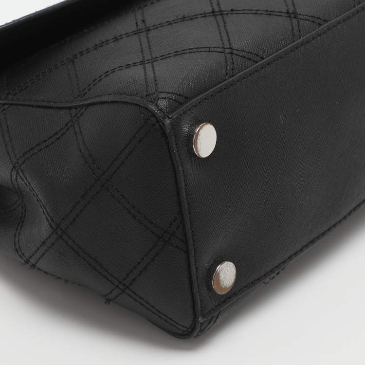 Pre Owned Michael Kors Ava Medium Black Saffiano Leather Top Handle Bag