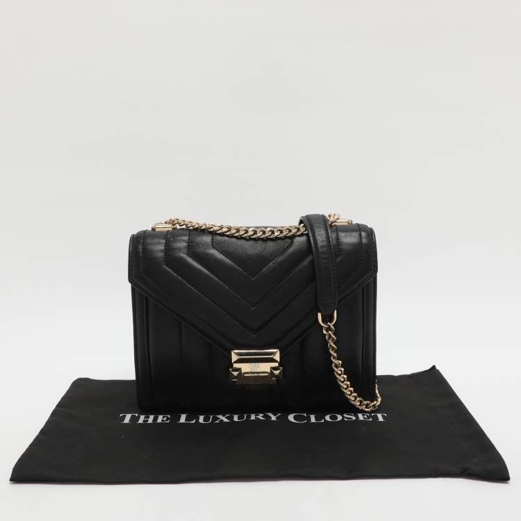 Pre Owned Michael Kors Whitney Medium Black Quilted Leather Shoulder Bag