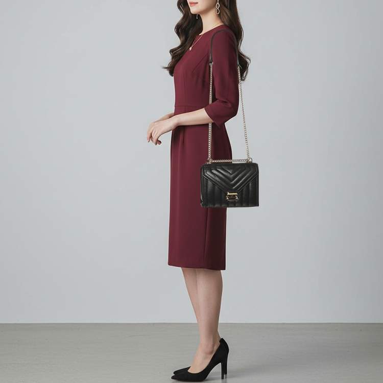 Pre Owned Michael Kors Whitney Medium Black Quilted Leather Shoulder Bag