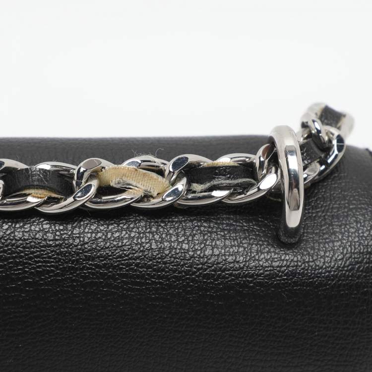 Pre Owned Michael Kors Rose Black/Grey Signature Coated Canvas and Leather Shoulder Bag