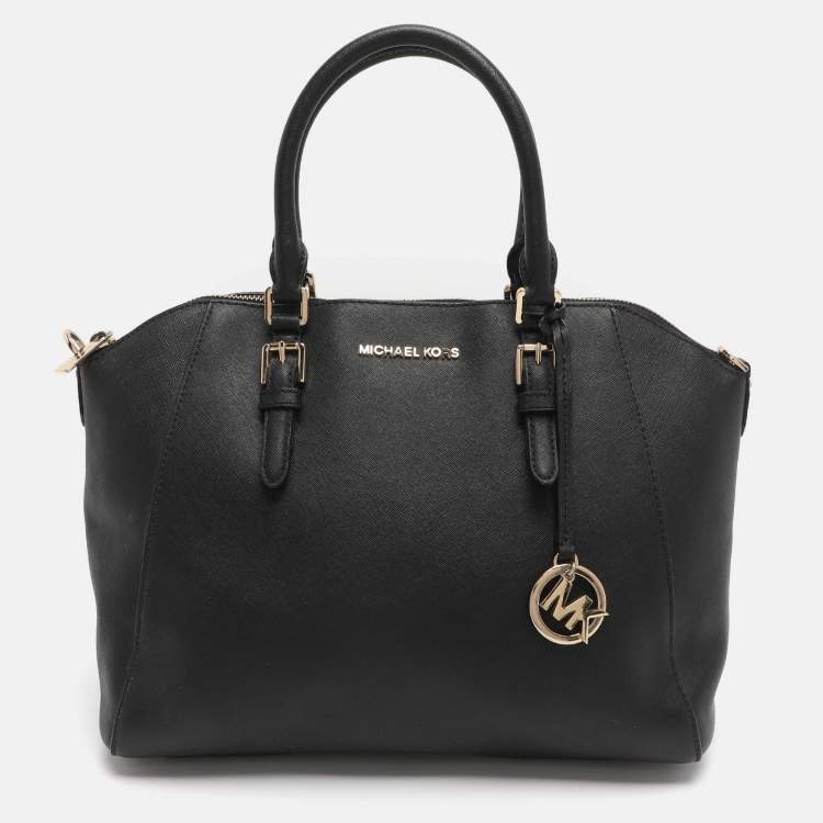 Pre Owned Michael Kors Ciara Black Leather Satchel
