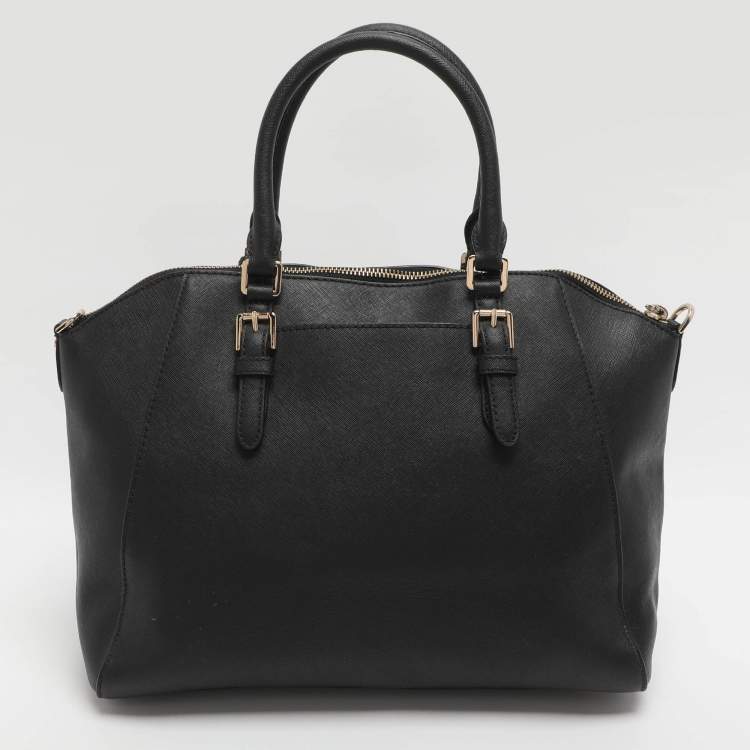 Pre Owned Michael Kors Ciara Black Leather Satchel