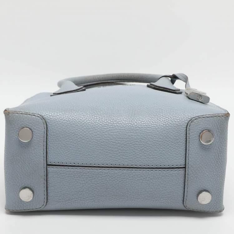 Pre Owned Michael Kors Mercer Small Light Blue Leather Tote