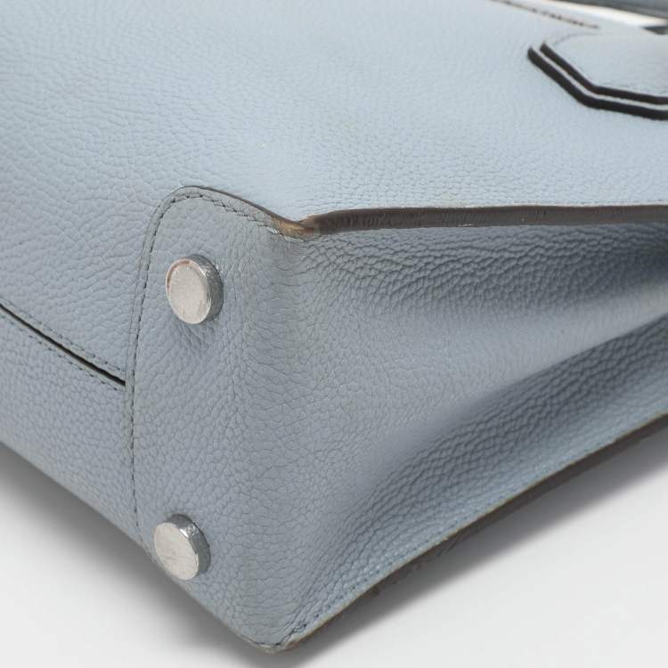 Pre Owned Michael Kors Mercer Small Light Blue Leather Tote