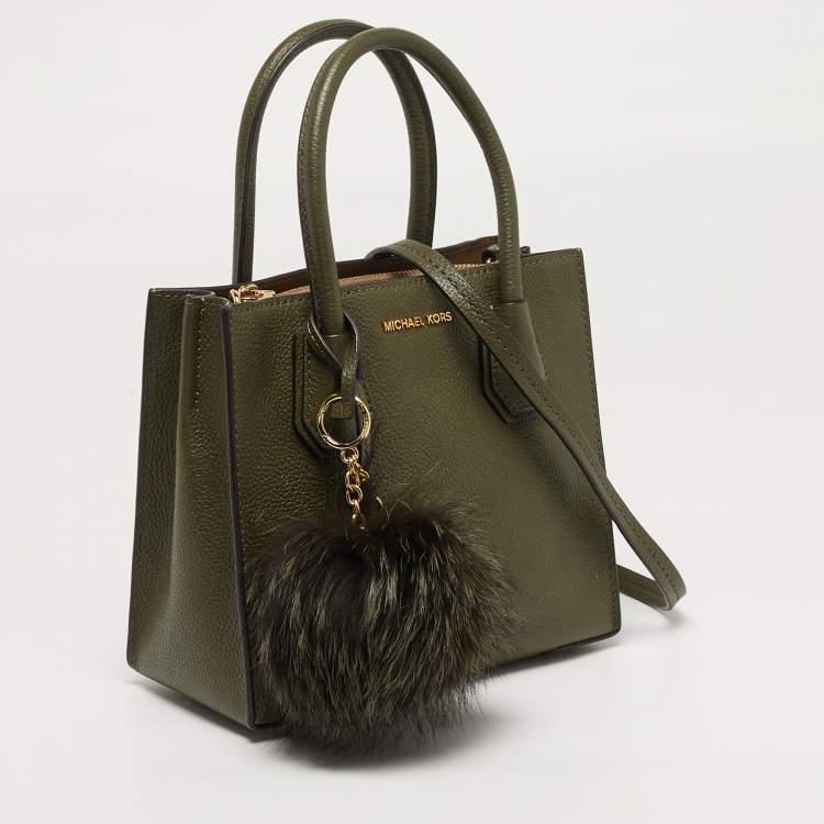 Pre Owned Michael Kors Mercer Small olive Green Leather Tote