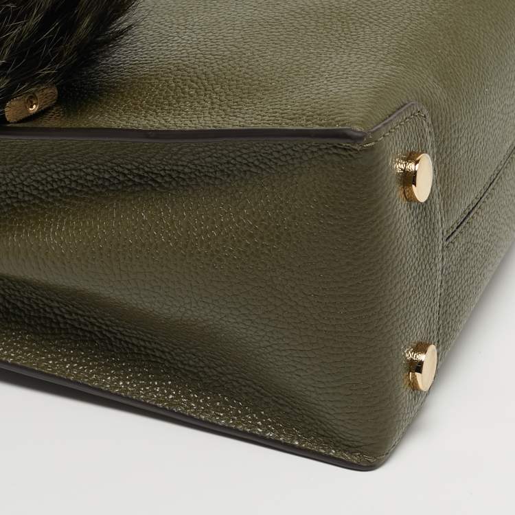 Pre Owned Michael Kors Mercer Small olive Green Leather Tote