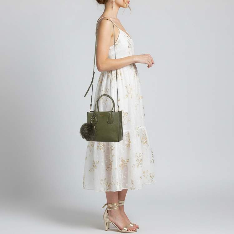 Pre Owned Michael Kors Mercer Small olive Green Leather Tote