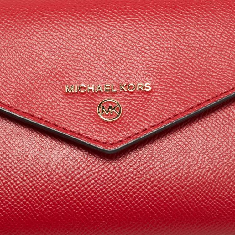 مملوكة مسبقًا Michael Kors Envelope Red Leather Crossbody Bag
