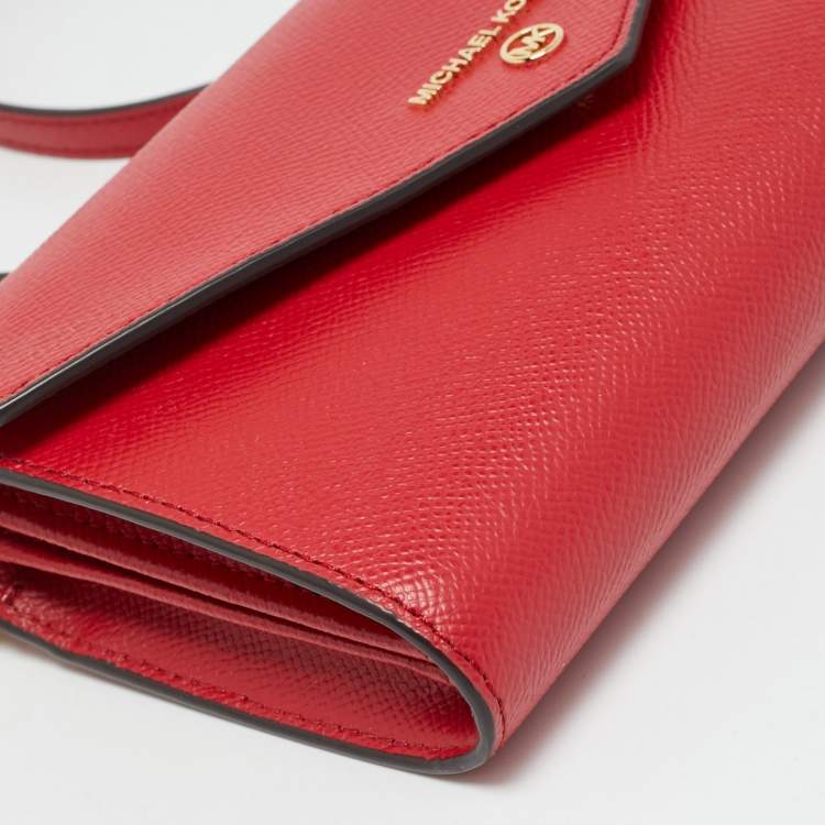 مملوكة مسبقًا Michael Kors Envelope Red Leather Crossbody Bag