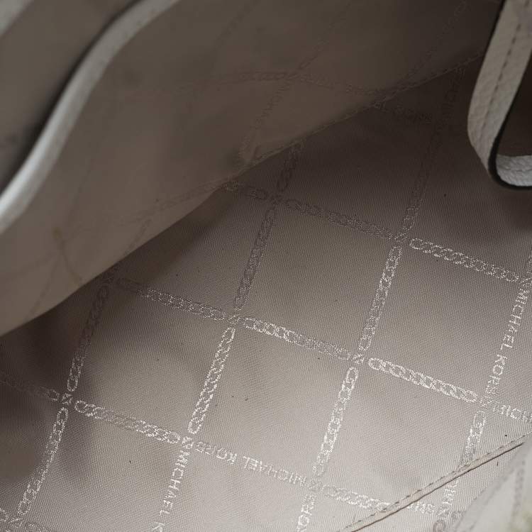 Pre Owned Michael Kors Belted Mercer Small White Leather Satchel