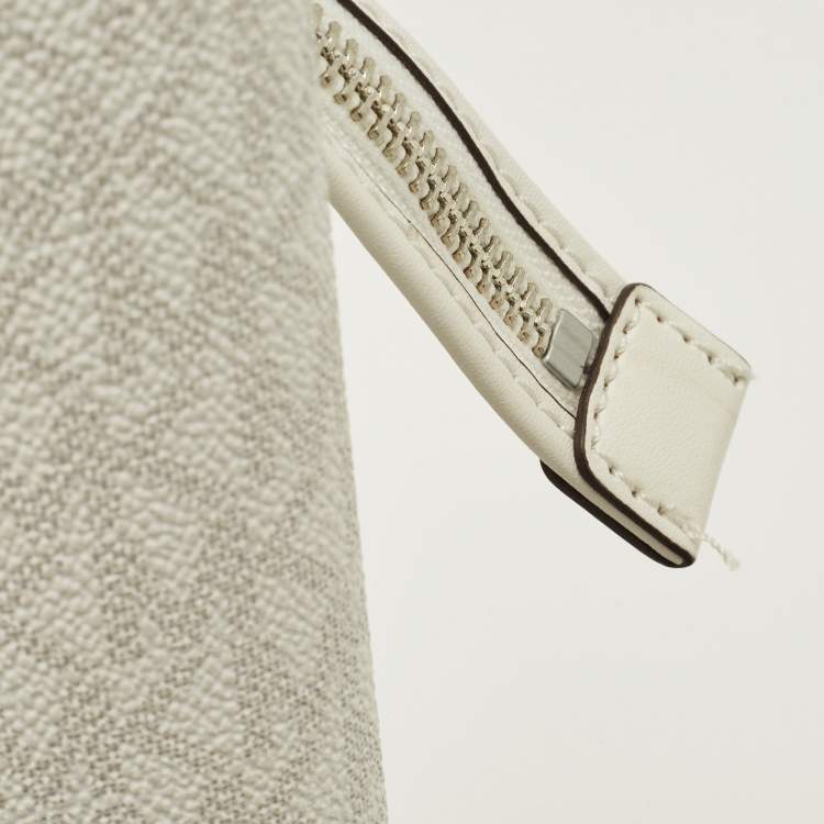 Pre Owned حقيبة ساتشل مايكل كورس روثي قماش كانفاس مقوى أبيض بالشعار 