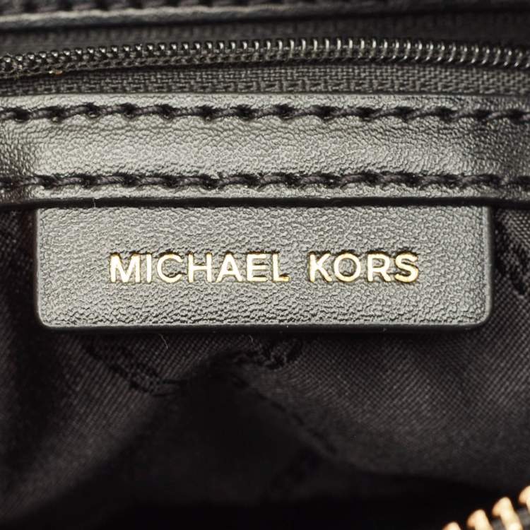 Pre Owned Michael Kors Jet Set Camera Tassel Brown/Black Signature Coated Canvas Crossbody Bag