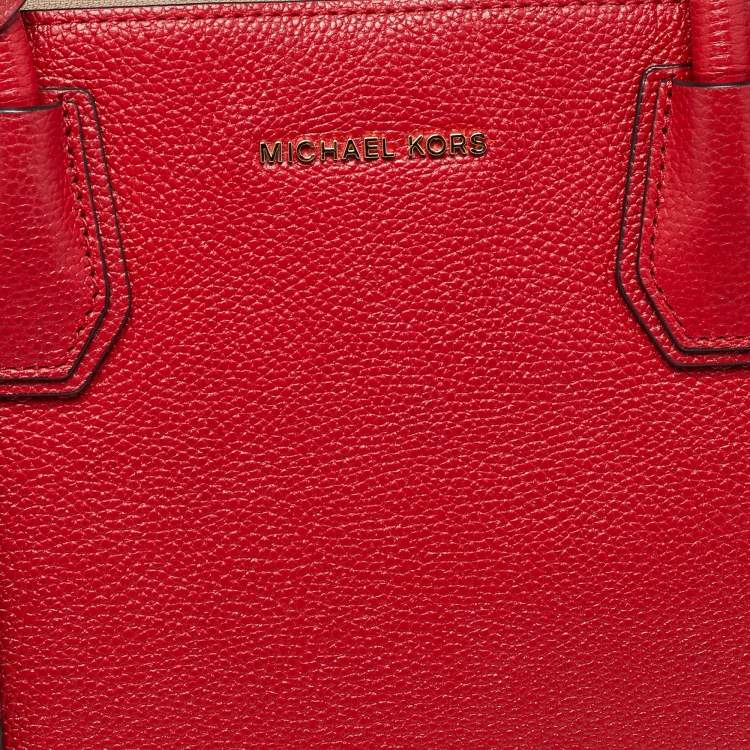 Pre Owned Michael Kors Mercer Red Leather Tote