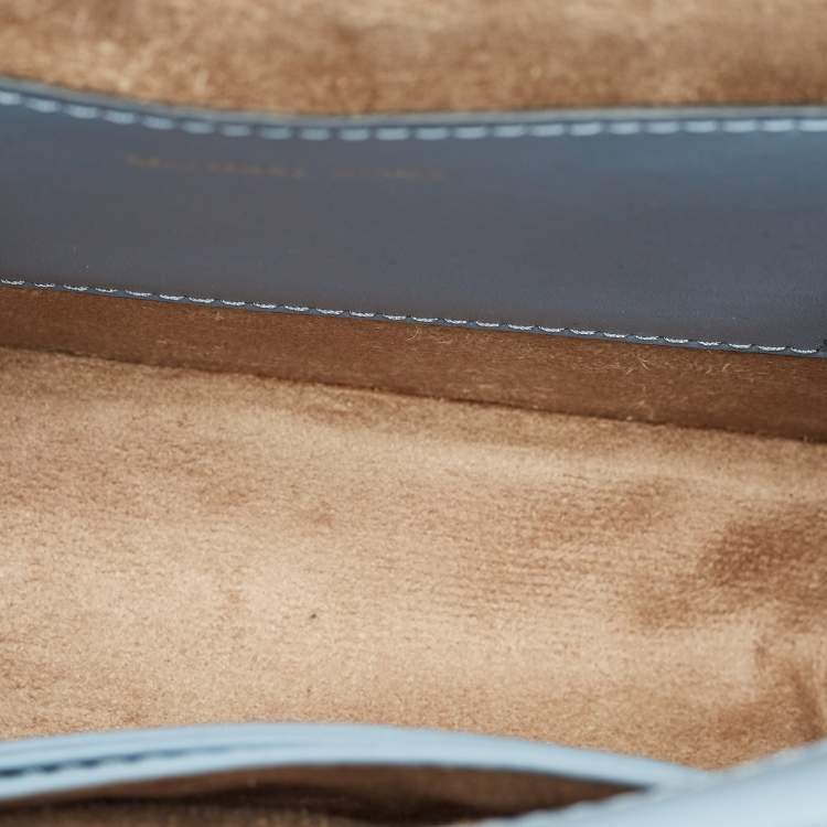 Pre Owned Michael Kors Greenwich Small Light Blue Leather Crossbody Bag