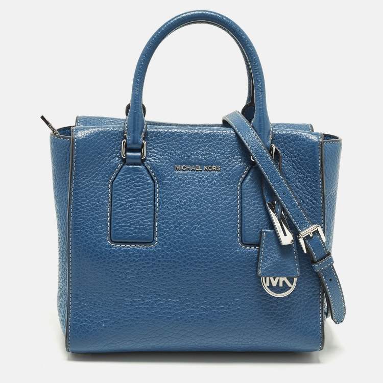 Pre Owned Michael Kors Selby Blue Leather Tote