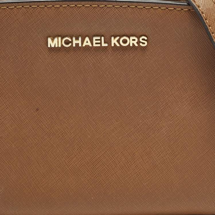 Pre Owned Michael Kors Selma Mini Brown Saffiano Leather Crossbody Bag