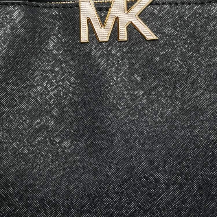 Pre Owned Michael Kors Florence Medium Black Saffiano Leather Satchel